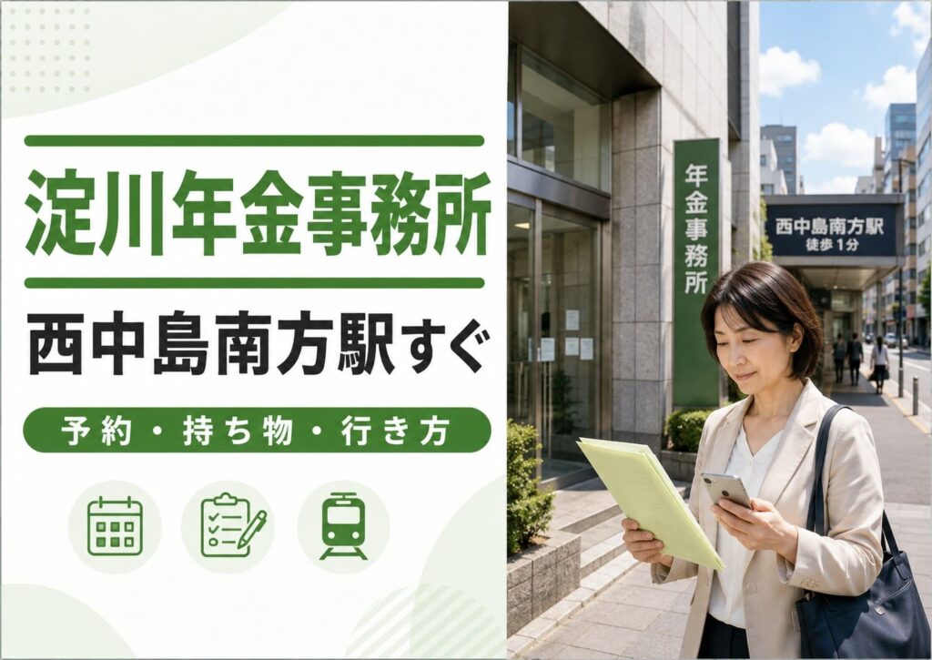 淀川年金事務所の予約・持ち物・行き方を案内する、西中島南方駅近くのイメージ画像